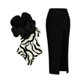 Costume intero Valstrend con motivo floreale tridimensionale, stile europeo e americano, moda estiva elegante e femminile.