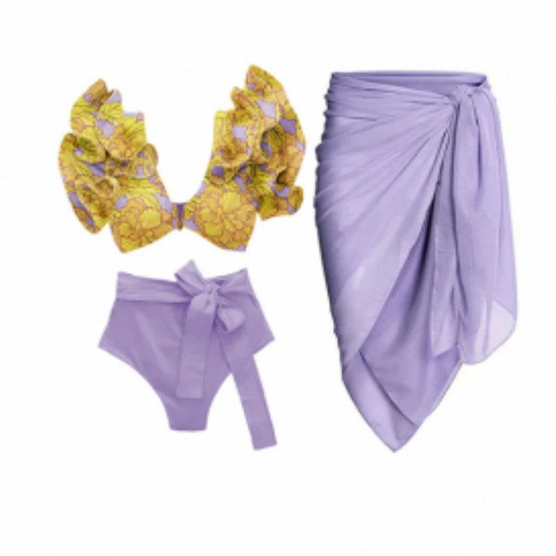 Costume da bagno intero retrò donna Valstrend, stampa colorata e vintage, con design elegante e comodo.