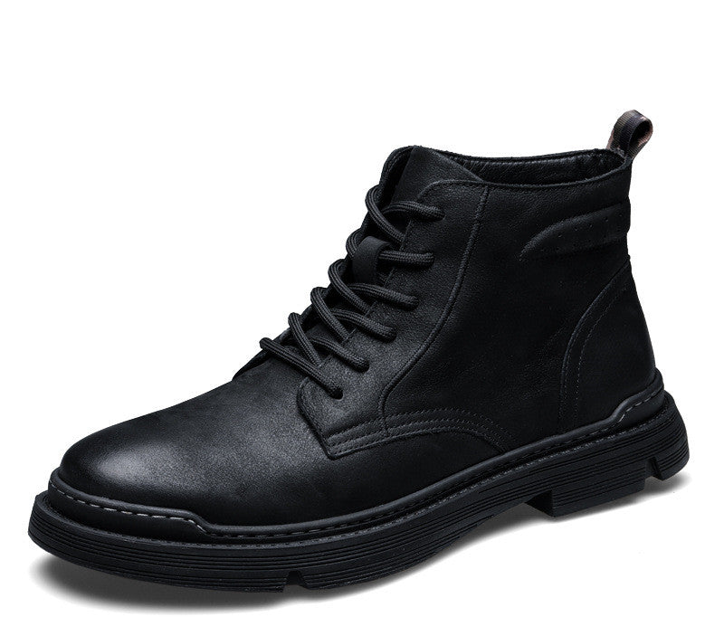 Stivali invernali Wolf da uomo Valstrend shop, stivaletti casual britannici e desert alla moda, dettagli in pelle e suola robusta