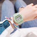 Orologio elettronico sportivo Valstrend, quadrato piccolo Matcha Green, stile college coreano semplice, per studenti