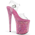 20cm Rose Red Glitter Waterproof Platform Stiletto High Heels