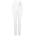 Leggings elasticizzati a vita alta, casual e tinta unita per donna, marca Valstrend, mostrano il tessuto morbido e aderente