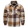 Giacca casual da uomo in tartan autunnale e invernale, modello Valstrend, con motivo a quadri e collo alto.