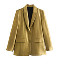 Completo femminile Valstrend con giacca a manica lunga e pantaloni a vita alta, stile casual e linea dritta.