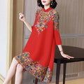 Abito cheongsam retrò migliorato, a metà lunghezza, donna, tessuto elegante con dettagli tradizionali, marca Valstrend.