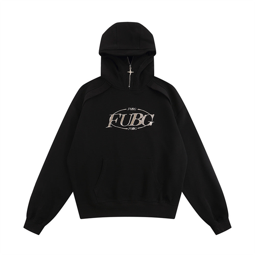 Felpa con cappuccio e mezza zip Valstrend per uomo, tessuto morbido, stile casual, dettaglio di cuciture e cappuccio con coulisse.
