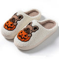 Ciabatte Valstrend 2024 Halloween a zucca carina, in velluto morbido, antiscivolo, per interno ed esterno, stile spavento.