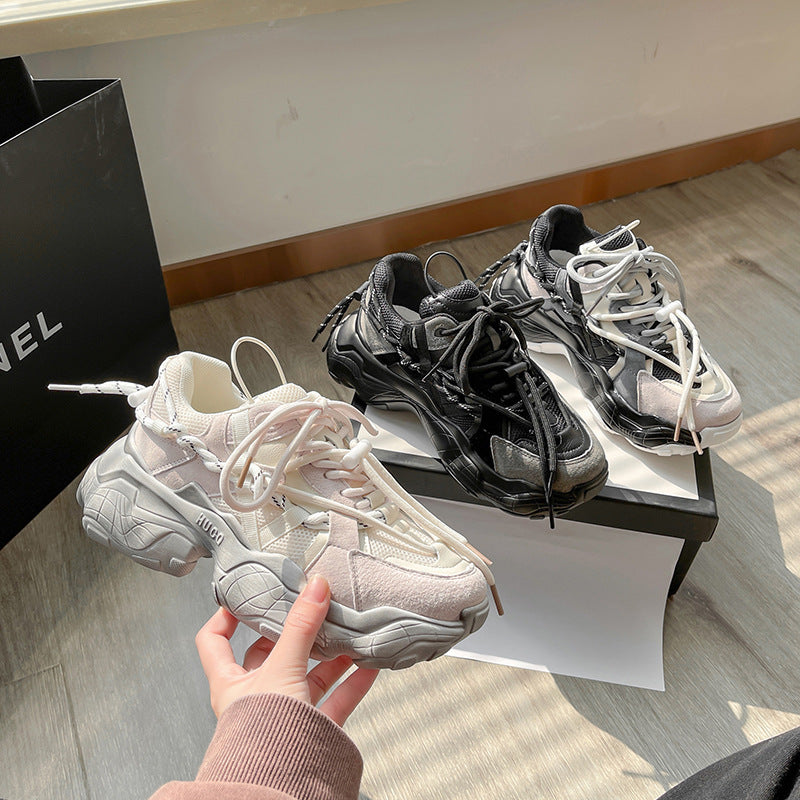 Scarpe sportive casual da donna Valstrend, con suola spessa, design a colori coordinati, tomaia in mesh traspirante e stile comodo