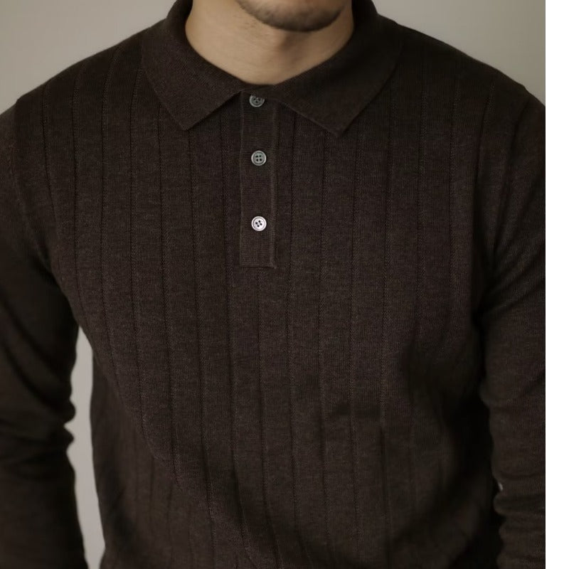 Maglione casual a maniche lunghe Valstrend, stile retrò americano, con revers ampio e design classico, in tessuto morbido.