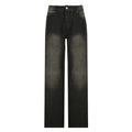Jeans slim a vita bassa in tessuto texturizzato lavato, con frange e tasche, marca Valstrend shop.