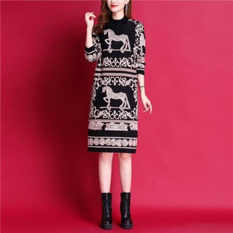 High Quality Oversized Fat Hiding Women's Knitted Dress