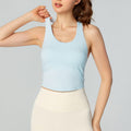 Gilet sportivo femminile Valstrend con coppa fissa, design elegante per attività sportive e fitness, vista sul retro.