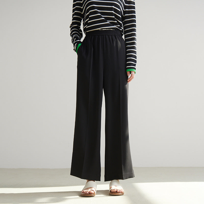 Pantaloni casual a sigaretta per donna taglia comoda, stile semplice e abbinabile, marca Valstrend Shop, in tessuto morbido e confortevole