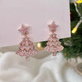 Orecchini a forma di albero di Natale Valstrend, piccoli e alla moda, con dettagli a forma di diamante per donna.