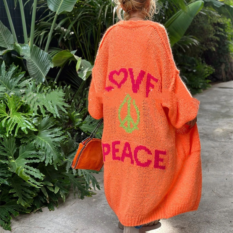 Cardigan casual da donna Valstrend, jacquard off, morbido e comodo, con maniche lunghe e motivo a fantasia.