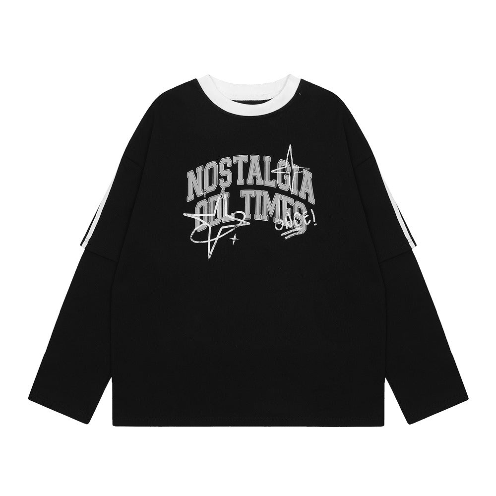 Maglietta da uomo Valstrend con stampa lettera fashion, top casual in tessuto morbido e comodo, stile moderno e alla moda.