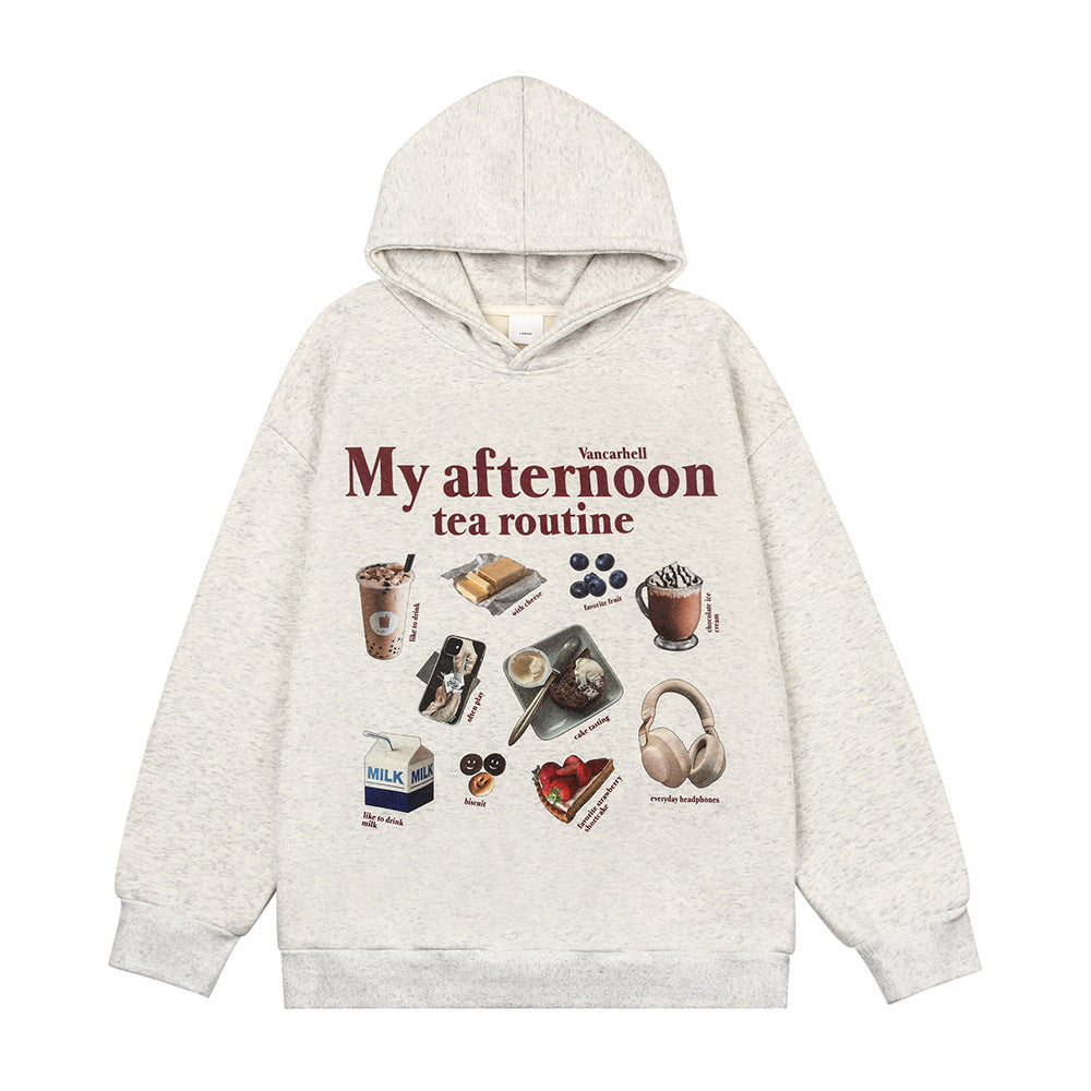 Autumn And Winter Heavy Fleece-lined Loose Pullover Top Men's Clothing