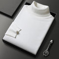 Maglione slim-fit a collo alto di colore unito, maglietta basica per giovani e adulti, marca Valstrend.