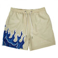 Shorts da uomo Valstrend Shop in stile americano, moda casual, tessuto leggero, colore blu, dettaglio cintura e tasche frontali