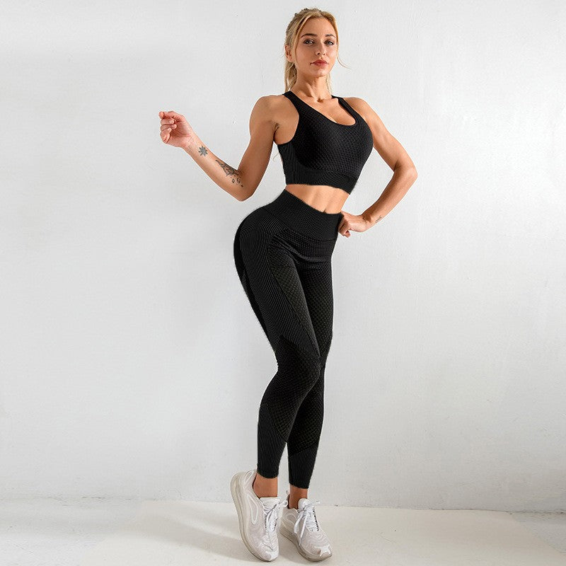 Completo da donna Valstrend, abbigliamento sportivo elegante, bodycon senza cuciture per yoga e allenamenti.
