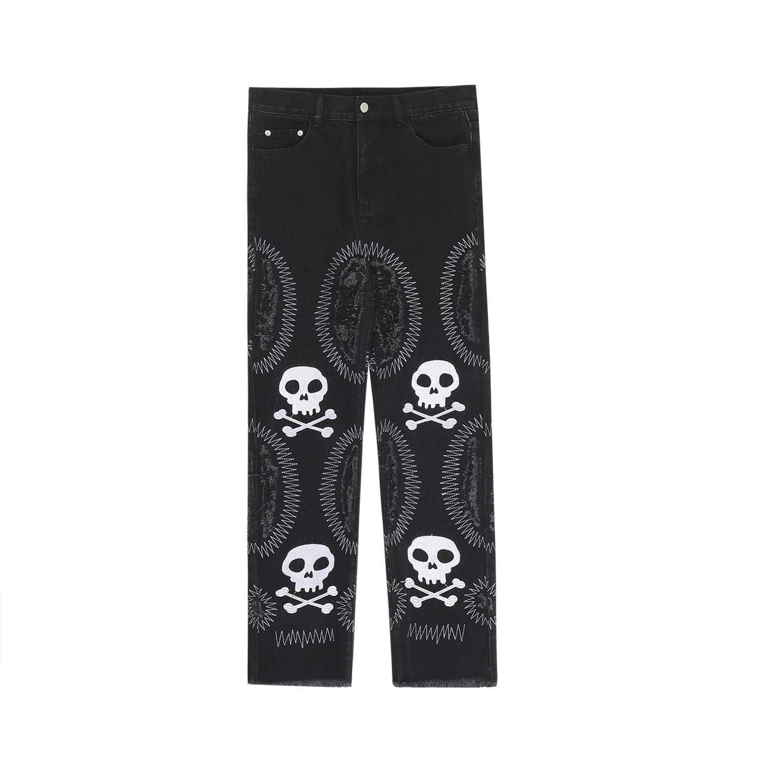 Pantaloni unisex loose e dritti Valstrend shop, stile trendy, tessuto morbido e comfort, colore nero.