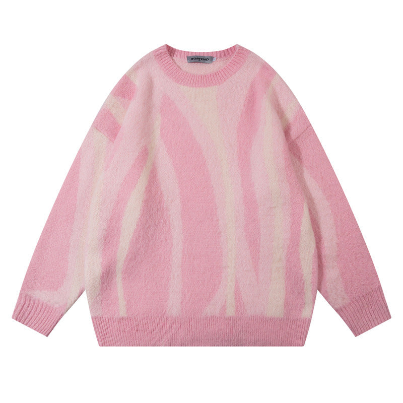 Maglione morbido e peloso stile casual per coppie, stile Loose and Lazy, marca Valstrend Shop, con dettagli di pelliccia sintetica.