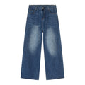 Personality Denim Men's Straight Washed I Loose Wide-leg Pants