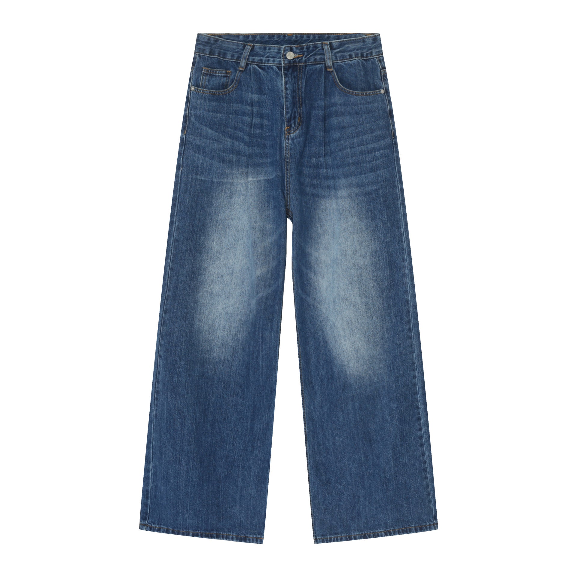 Personality Denim Men's Straight Washed I Loose Wide-leg Pants