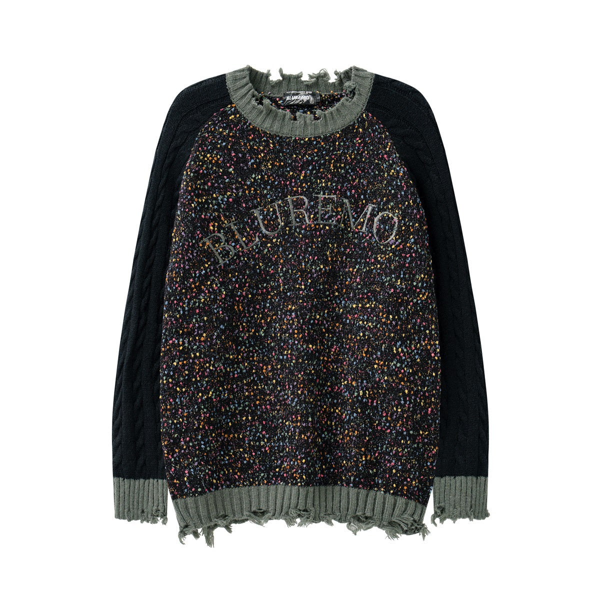 Maglione dopamina a patchwork rotondo per coppie di Valstrend, stile colorato e comodo, visibile con dettagli di tessuto e collo rotondo