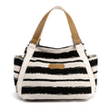 Borsa a tracolla Valstrend in tela outdoor, grande capacità, a righe, con scomparto singolo e stile casual.