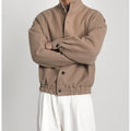 Camicia da uomo business Valstrend con colletto rialzato e cappotto di lana, vista frontale, stile elegante e moderno.