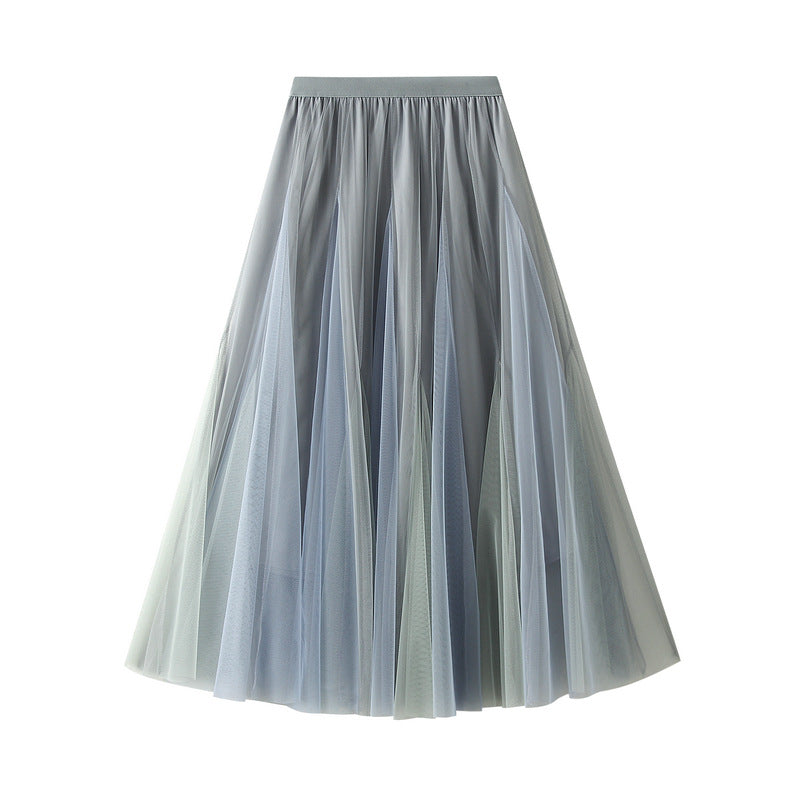 Gonna in tulle a doppio strato con effetto bubble, gradiente, per primavera e autunno, marca Valstrend shop.