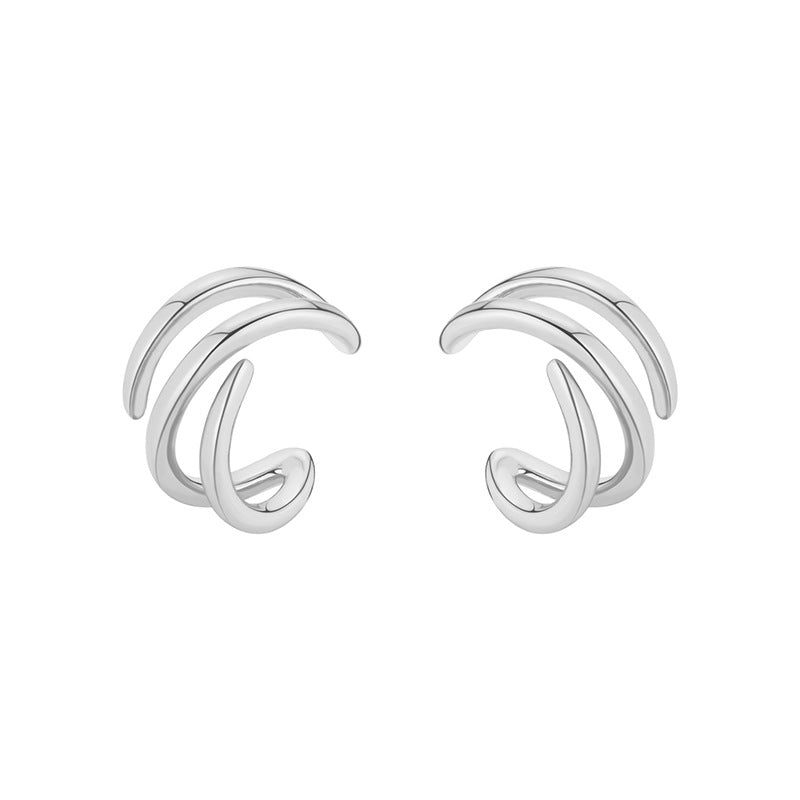 Fascino orecchietto a doppio strato curvo per donna con design originale, gioielli Valstrend.
