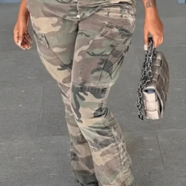 Pantaloni casual da donna Valstrend con stampa, adatti per lavoro e tempo libero, tessuto comodo e stile moderno.