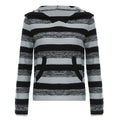 American Street Contrast Color Striped Loose Sweater