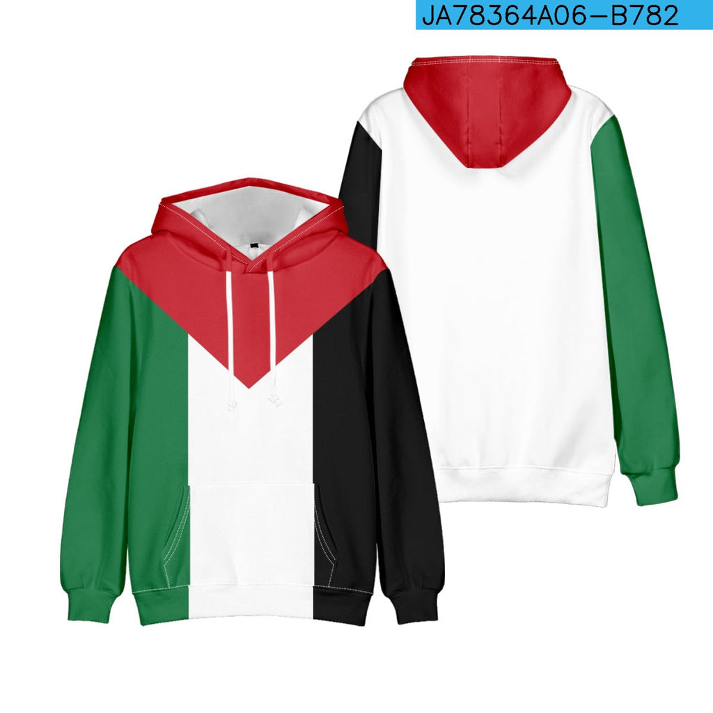 Felpa con cappuccio in poliestere Refueling Palestinese Valstrend, tessuto morbido e comodo, stile casual e moderno.