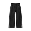 Pantaloni straight-leg elasticizzati Valstrend con zip doppio strato e dettaglio a contrasto di colori, visibili nella foto.