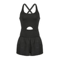 Shorts da donna Valstrend, pantaloncini eleganti e comodi per yoga, con design incrociato e vestibilità loose per allenamento.