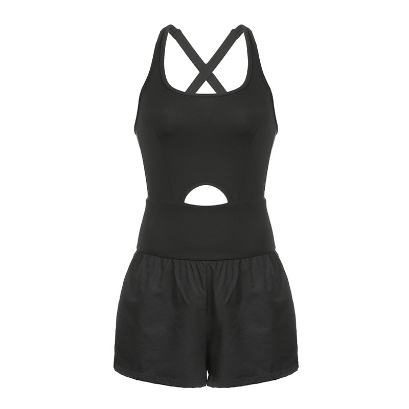 Shorts da donna Valstrend, pantaloncini eleganti e comodi per yoga, con design incrociato e vestibilità loose per allenamento.