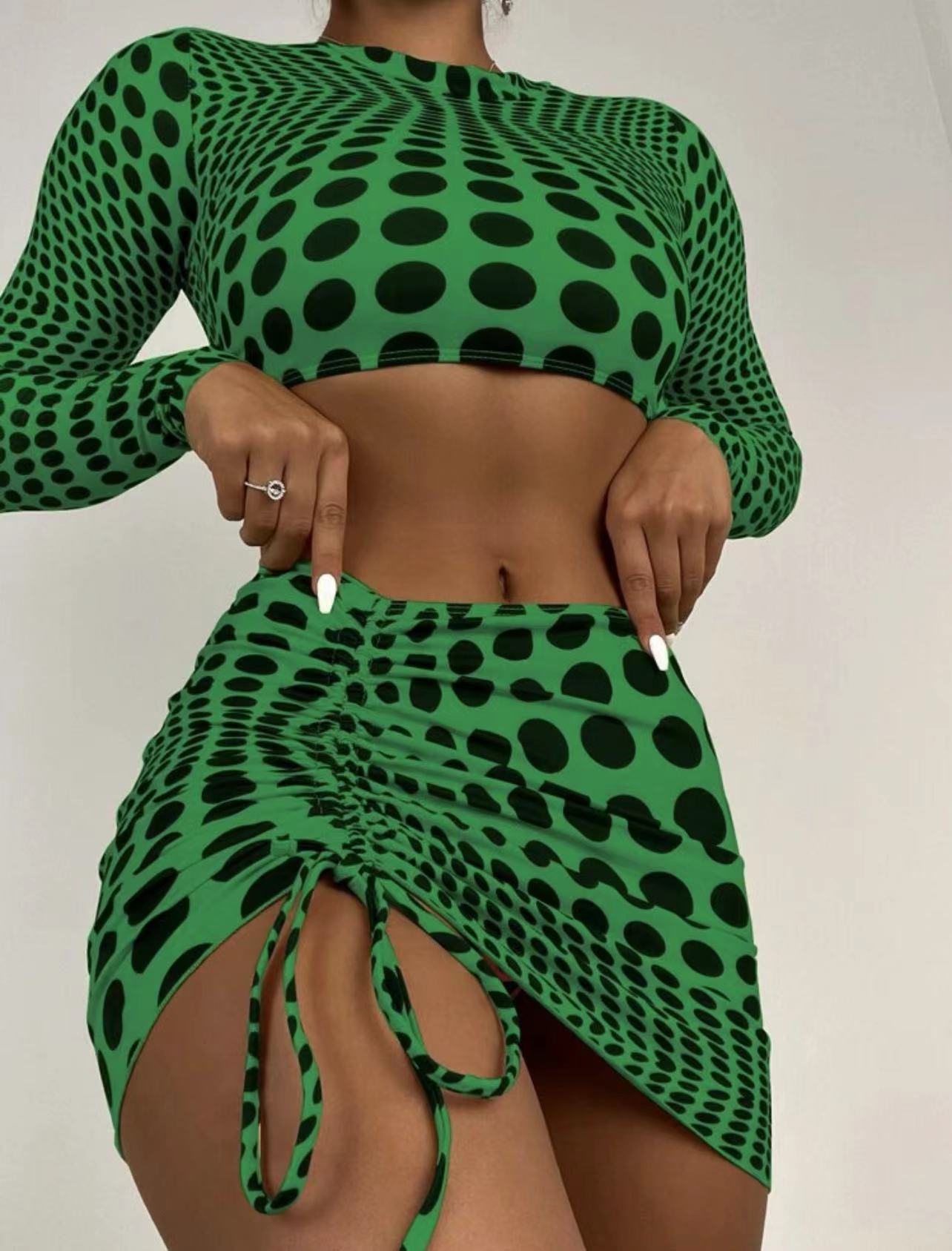 Women's Polka Dot Swimsuit Three-piece Suit