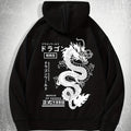Dragon Print, Men's Casual Hoodie, Drawstring Pocket Hoodie