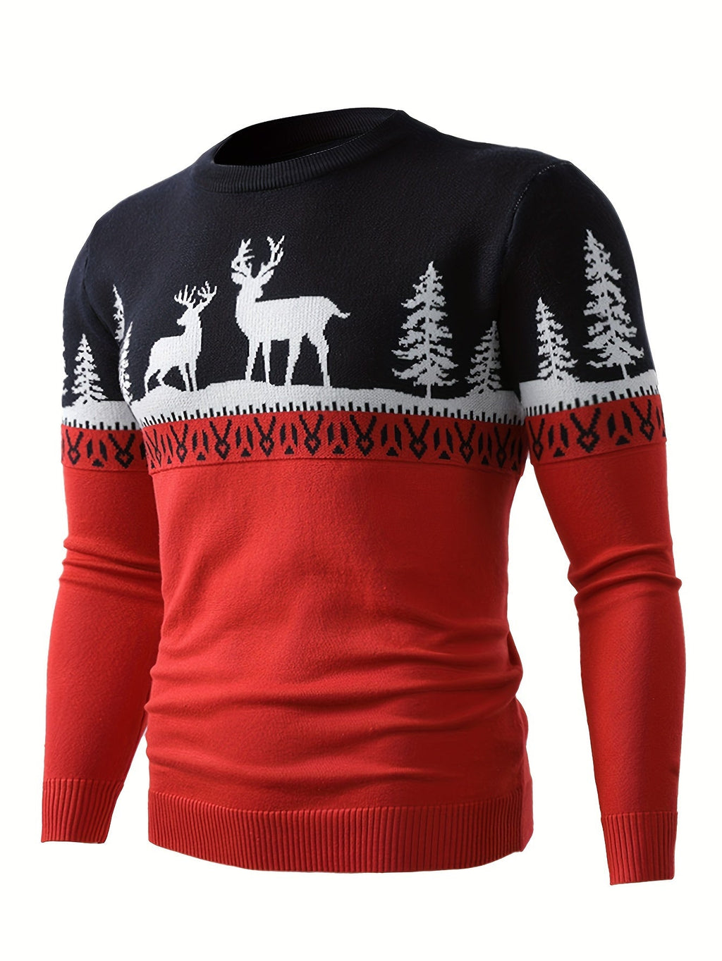 Maglione natalizio da uomo con renna festiva, in poliestere morbido, ideale per party e regali di Natale, brand Valstrend shop
