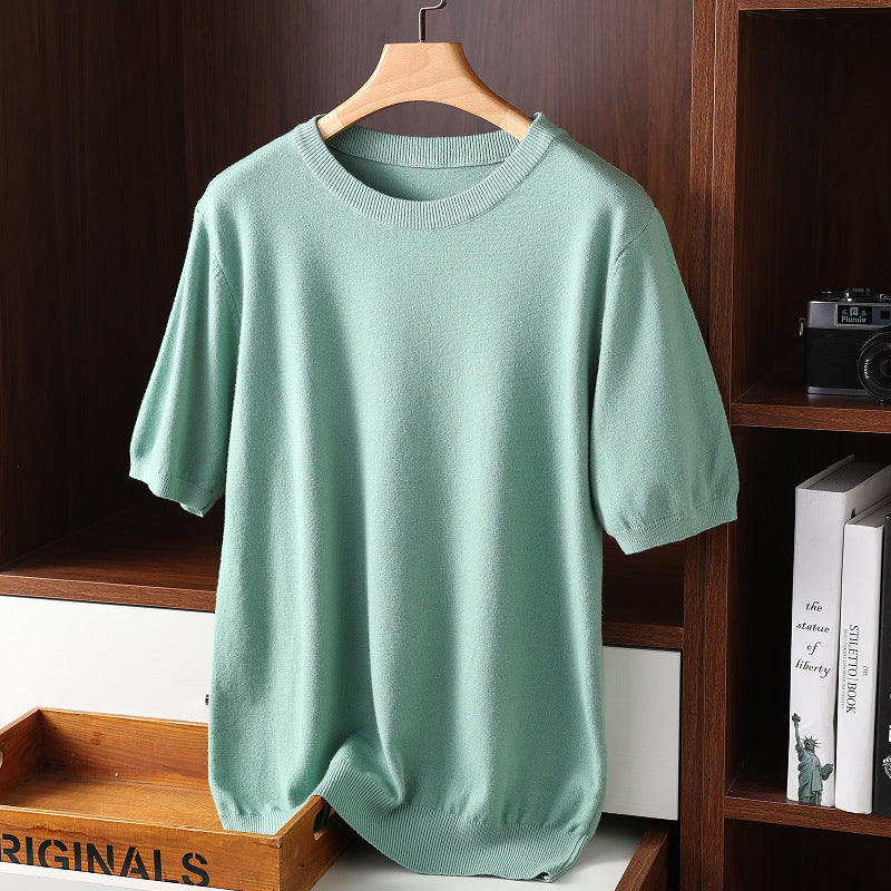 Maglietta casual estiva a maniche corte per uomo di Valstrend, maglia sottile con collo rotondo, tessuto leggero e traspirante