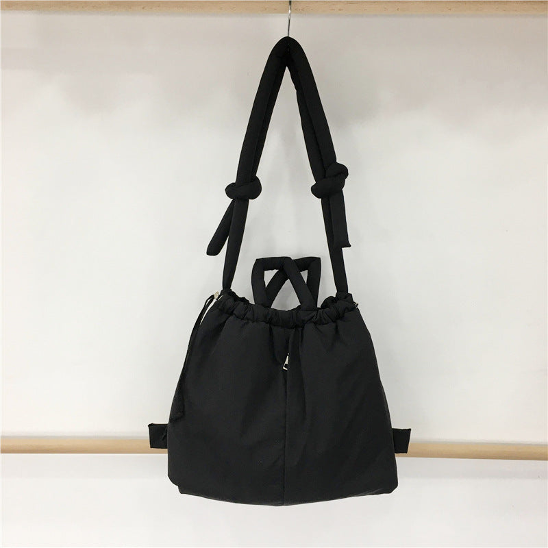 Borsa tote grande in cotone con clip e spallacci, stile casual, marca Valstrend Shop, adatta per trasportare oggetti quotidiani.