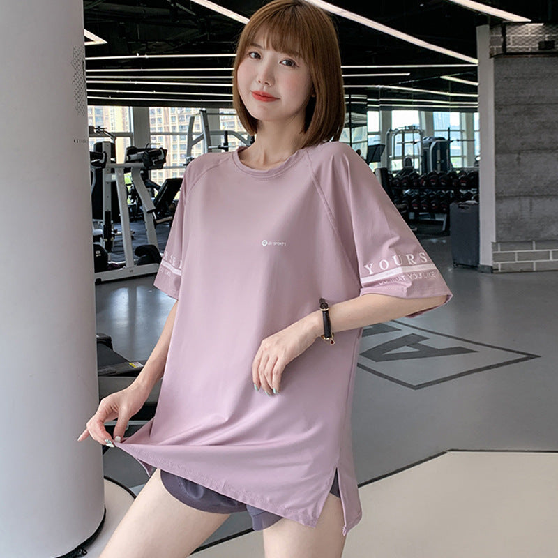T-shirt sportivo da donna Valstrend per yoga, in tessuto morbido, vestibilità comoda e design elegante per abbigliamento fitness