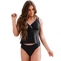 Costume da bagno intero donna Valstrend, costume a tinta unita con spaccature, stile elegante e confortevole per nuotare.