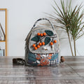 Zaino leggero in canvas casual con decorazione a mano di persimmon Ruyi, design tridimensionale, marca Valstrend.