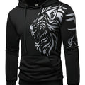 Stylish Animal Pattern Print Hoodie For Men, Comfy Long Sleeve Sweatshirt With Hood, Lightweight Breathable Top For Spring/Autumn Wear