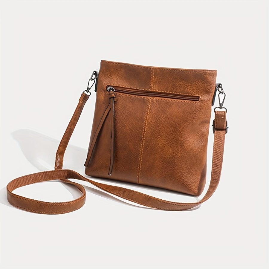 Borsa a tracolla retro mini in PU leather, valigetta quadrata con zip, ideale per uso quotidiano, marca Valstrend shop