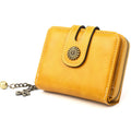 Portafoglio portamonete in pelle oleosa Valstrend, piccolo porta carte da donna con pendente elegante e scomparti pratici.
